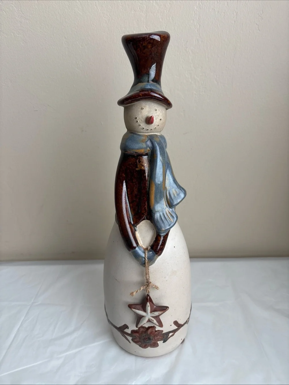 Pier 1  Snowman Figurine 14'' Winter Christmas Decor Retired limited 150/1515